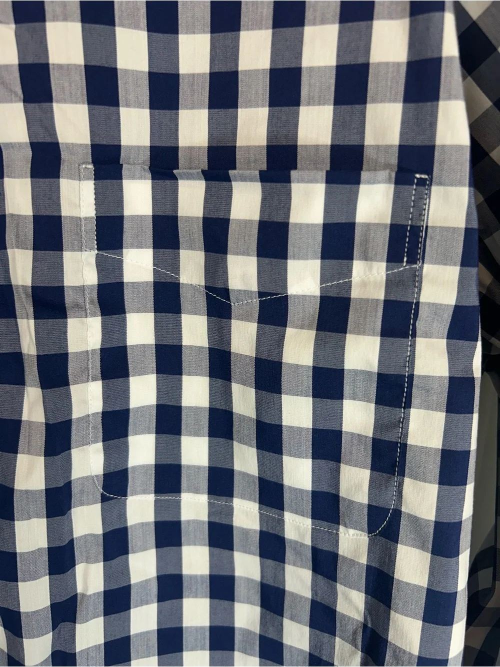 J. Crew Navy and White Gingham Button-Down Shirt